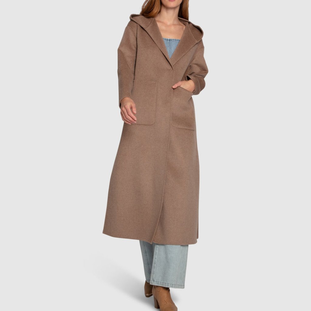Belle & Bloom Walk My Way Wool Blend Hooded Coat Bnwt